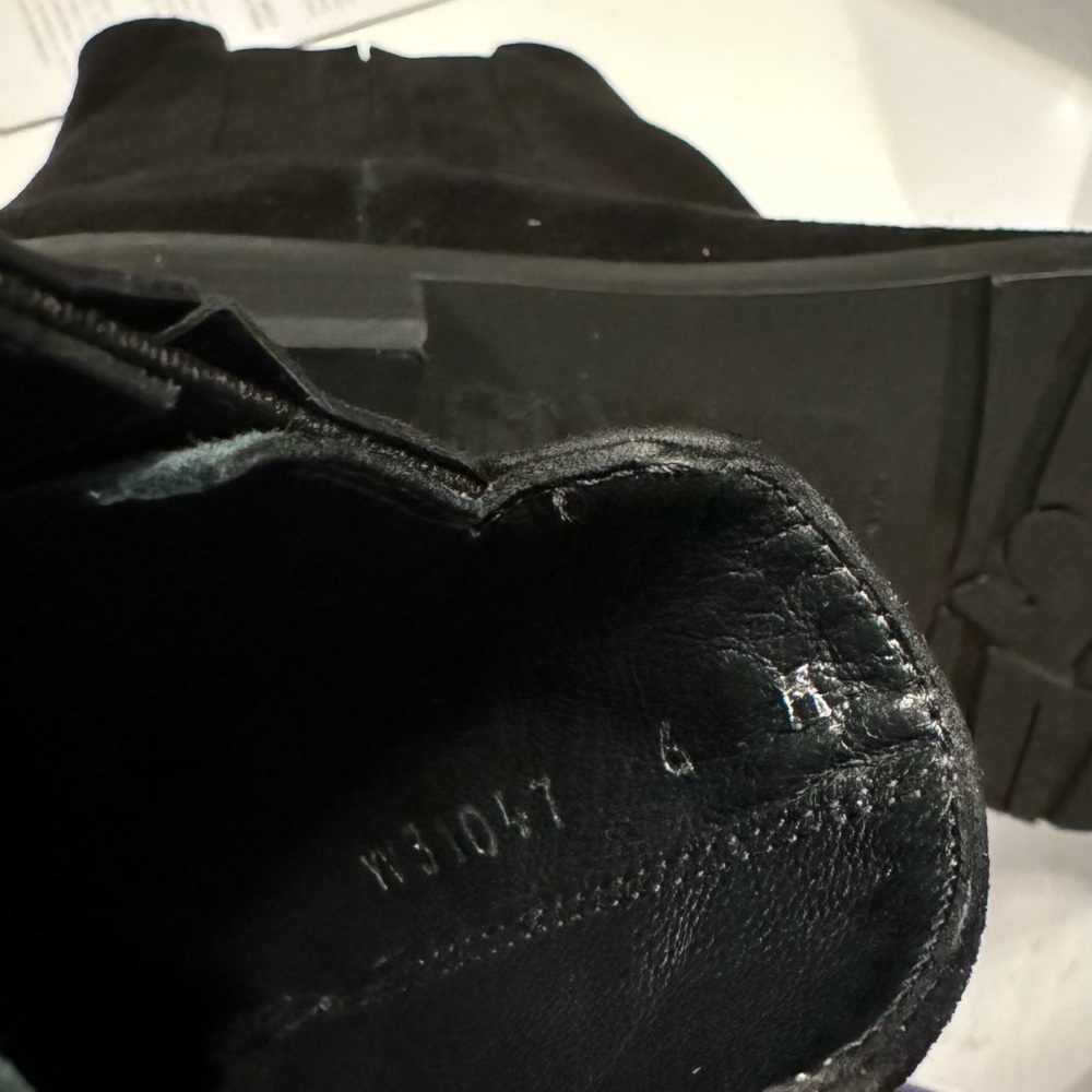 Stuart Weitzman Basilico Black Suede Flat Ankle Booties Size 6 - Picture 6 of 11